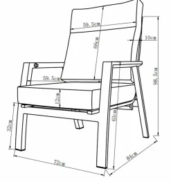 Online Loungemöbel Set Deluxe Alu 5 tlg. Loungemöbel-Sets