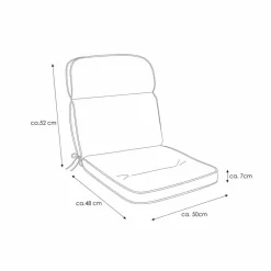 Gartenstuhl-Auflagen|Niedriglehner-Auflage Kreta 50 x 100 cm