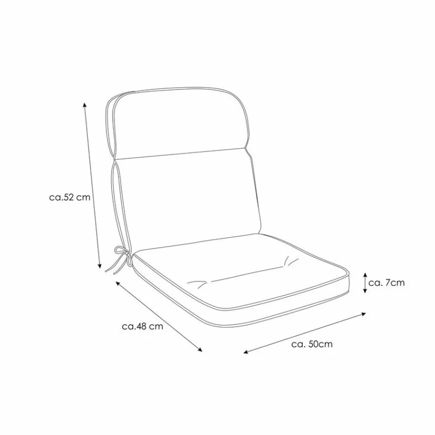 Gartenstuhl-Auflagen|Niedriglehner-Auflage Kreta 50 x 100 cm