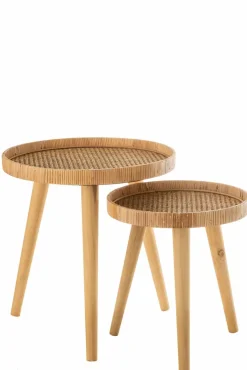 DAHEIM Couchtische|2-Satz Beistelltisch Rattan