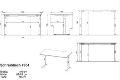 Germania Schreibtische|Schreibtisch Mailand 140 x 80 cm