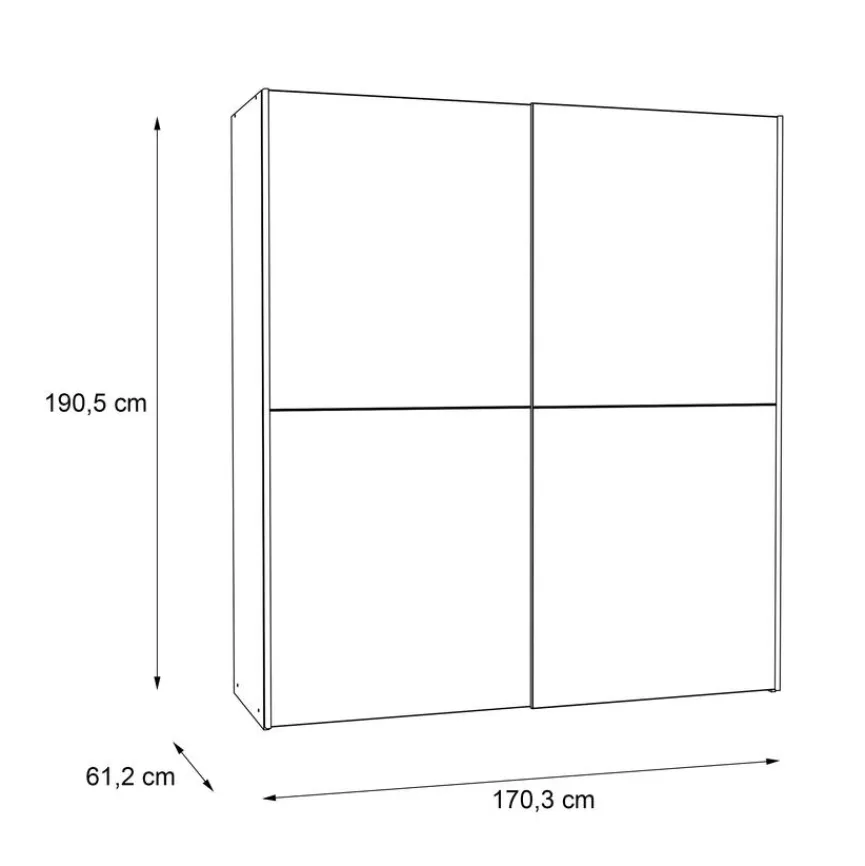 Schwebetürenschrank Dederik 170 x 200 cm Kleiderschränke