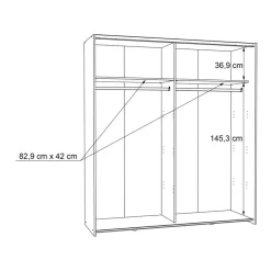 Schwebetürenschrank Dederik 170 x 200 cm Kleiderschränke