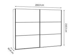 FORTE Kleiderschränke|Schwebetürenschrank Farida 270 x 211 cm
