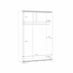 FORTE Kleiderschränke|Schwebetürenschrank Stolat 120 x 190 cm