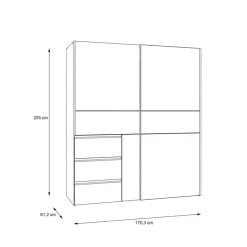 Sale Schwebetürenschrank Winn2 170 x 200 cm Kleiderschränke