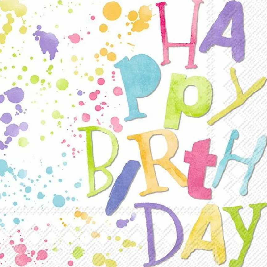 Clearance Serviette Birthday splashes 20tlg. Tischwäsche|Tischwäsche