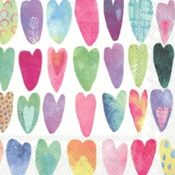 Sale Serviette Rainbow Hearts 20tlg. Tischwäsche|Tischwäsche