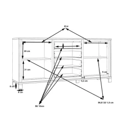 FORTE Kommoden|Sideboard Farida
