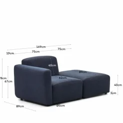 Kave Home Sofas & Couches|1-Sitzer mit Anstellhocker Neom