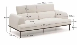 Kave Home Sofa 3-Sitzer Aurum