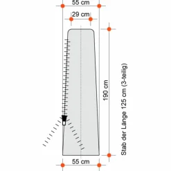 Outlet Sonnenschirm-Schutzhülle 55 x 190 cm Schutzhüllen|Sonnenschirm-Schutzhüllen