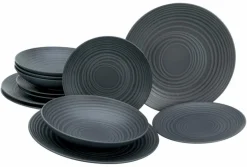 New Tafelservice Lava Stone 12tlg. Geschirr