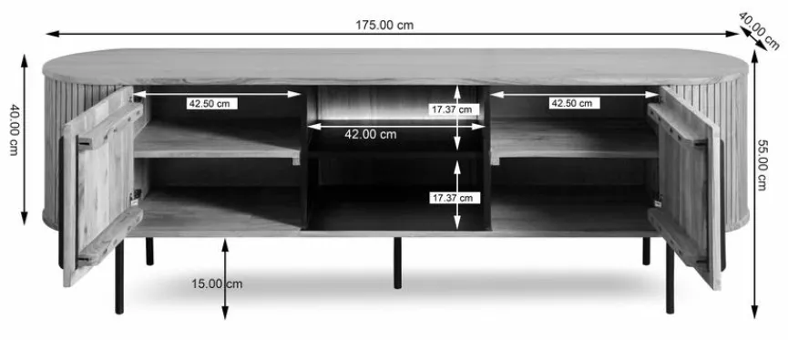 WOLFMÖBEL TV-Lowboard Bronx 4470