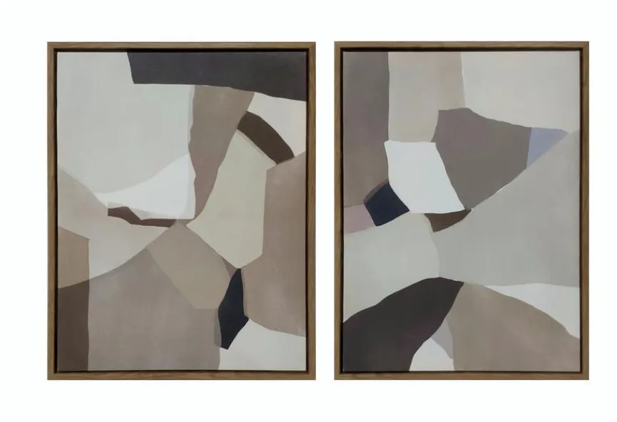 New Wandbild 32,1 x 42,1 cm Abstrakt 2tlg. Bilder Mit Rahmen