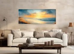 EUROART Wandbild 50 x 120 cm Atmospheric Beach V