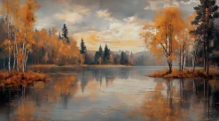 Outlet Wandbild 100 x 180 cm Autumn Landscape I Bilder Ohne Rahmen