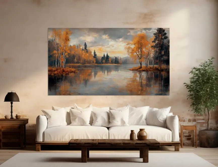 Outlet Wandbild 100 x 180 cm Autumn Landscape I Bilder Ohne Rahmen