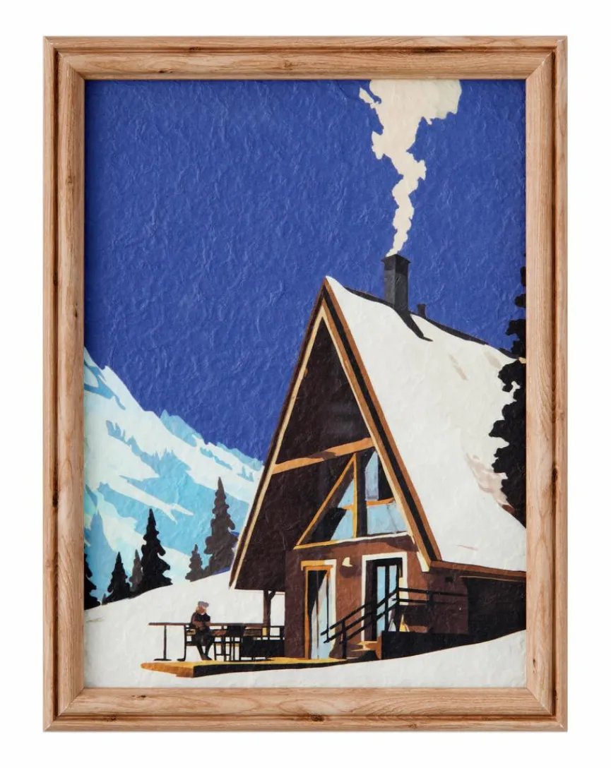 Dekorationsartikel|Bilder Mit Rahmen|Wandbild 31,9 x 31,9 cm Berghütte