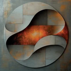 EUROART Bilder Ohne Rahmen|Wandbild 80 x 80 cm Copper Abstract V