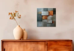 EUROART Wandbild 30 x 30 cm Copper Abstract II