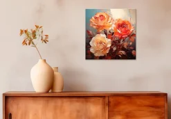 EUROART Bilder Ohne Rahmen|Wandbild 30 x 30 cm Dark Roses III