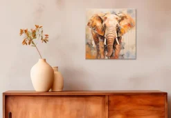 EUROART Bilder Ohne Rahmen|Wandbild 30 x 30 cm Elephant III