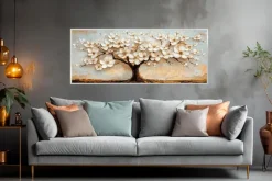 Sale Wandbild 50 x 120 cm Floral Tree Bilder Mit Rahmen