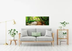 Hot Wandbild 30 x 80 cm Footbridge in the forest Bilder Nach Themen