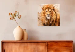 EUROART Wandbild 30 x 30 cm Lion IV