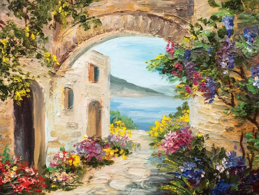 New Wandbild 30 x 40 cm Mediterranean View II Bilder Ohne Rahmen