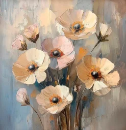 Sale Wandbild 30 x 30 cm Pastel Flowers Bilder Mit Rahmen