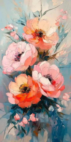 EUROART Bilder Ohne Rahmen|Wandbild 20 x 40 cm Pastel Roses II
