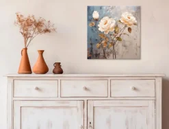 EUROART Wandbild 30 x 30 cm Roses On Grey I