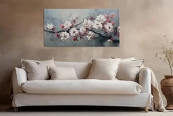 EUROART Wandbild 50 x 100 cm Roses On Silver VI