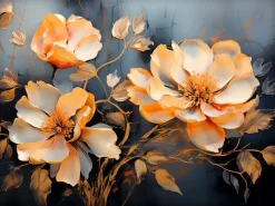 New Wandbild 60 x 80 cm Shimmering Flowers II Bilder Mit Rahmen