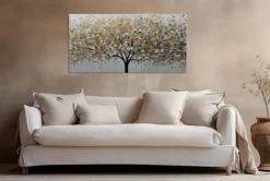 EUROART Bilder Ohne Rahmen|Wandbild 50 x 100 cm Silver Tree I