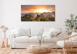 EUROART Bilder Ohne Rahmen|Wandbild 55 x 115 cm Swiss Alps III