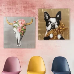 Hot Wandbild 80 x 80 cm Touched Dog Bilder Ohne Rahmen|Bilder Nach Themen