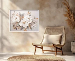 EUROART Wandbild 60 x 80 cm White Flowers II