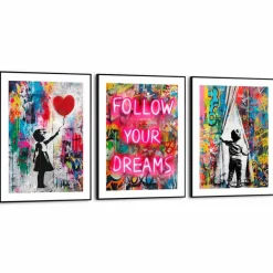 Reinders Bilder Mit Rahmen|Wandbild Streetart Colourful 3tlg.
