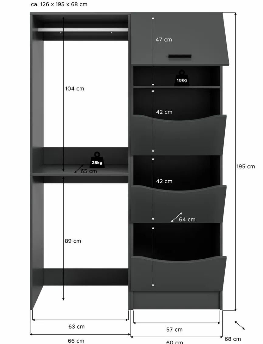 Waschmaschinenumbau-Set Lucca Geräteschränke