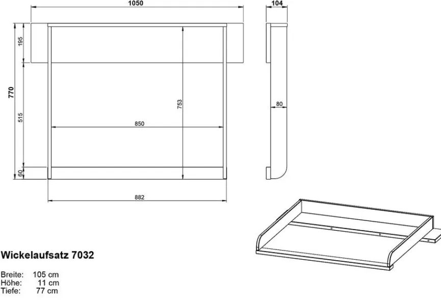 Discount Wickelaufsatz Tomino Kinder Wickelkommoden|Wickelkommoden