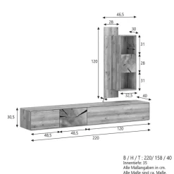 G+K Wohnwände & Tv-Lowboards|Wohnwand Austin